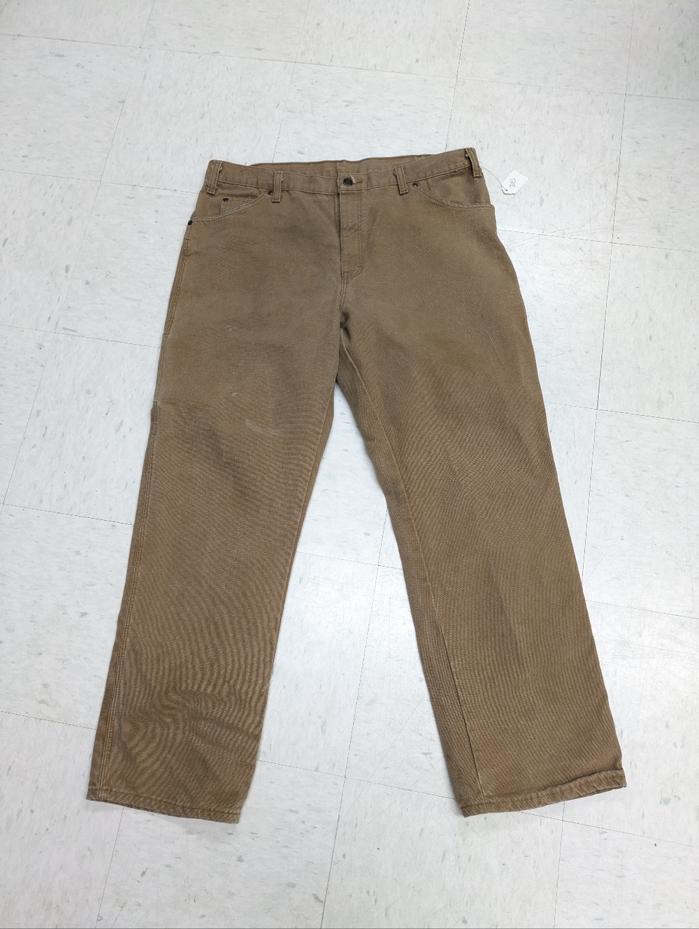 Men's Dickies Carpender Pants 38x32 Worked In Brown